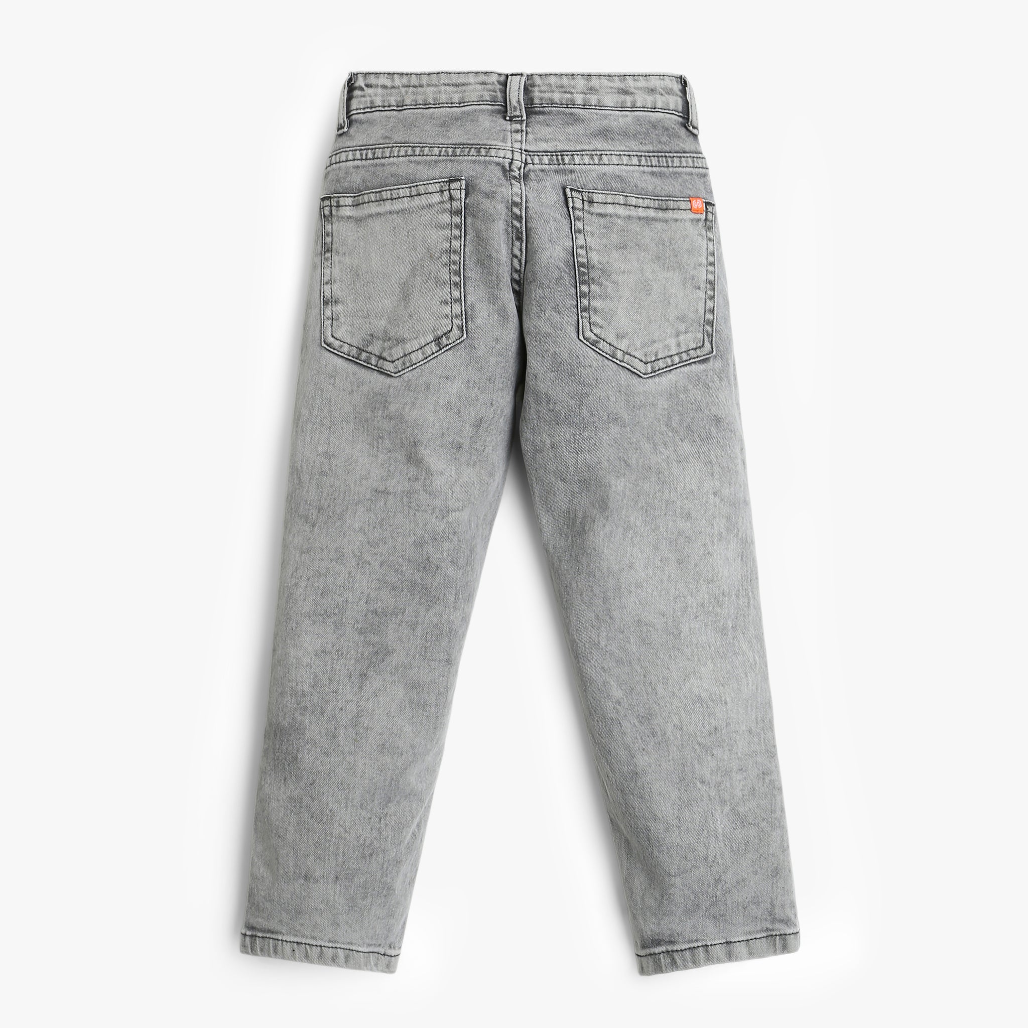 2plan】Tin Bay Washed Gray Denim Boys Slim Fit Full Length