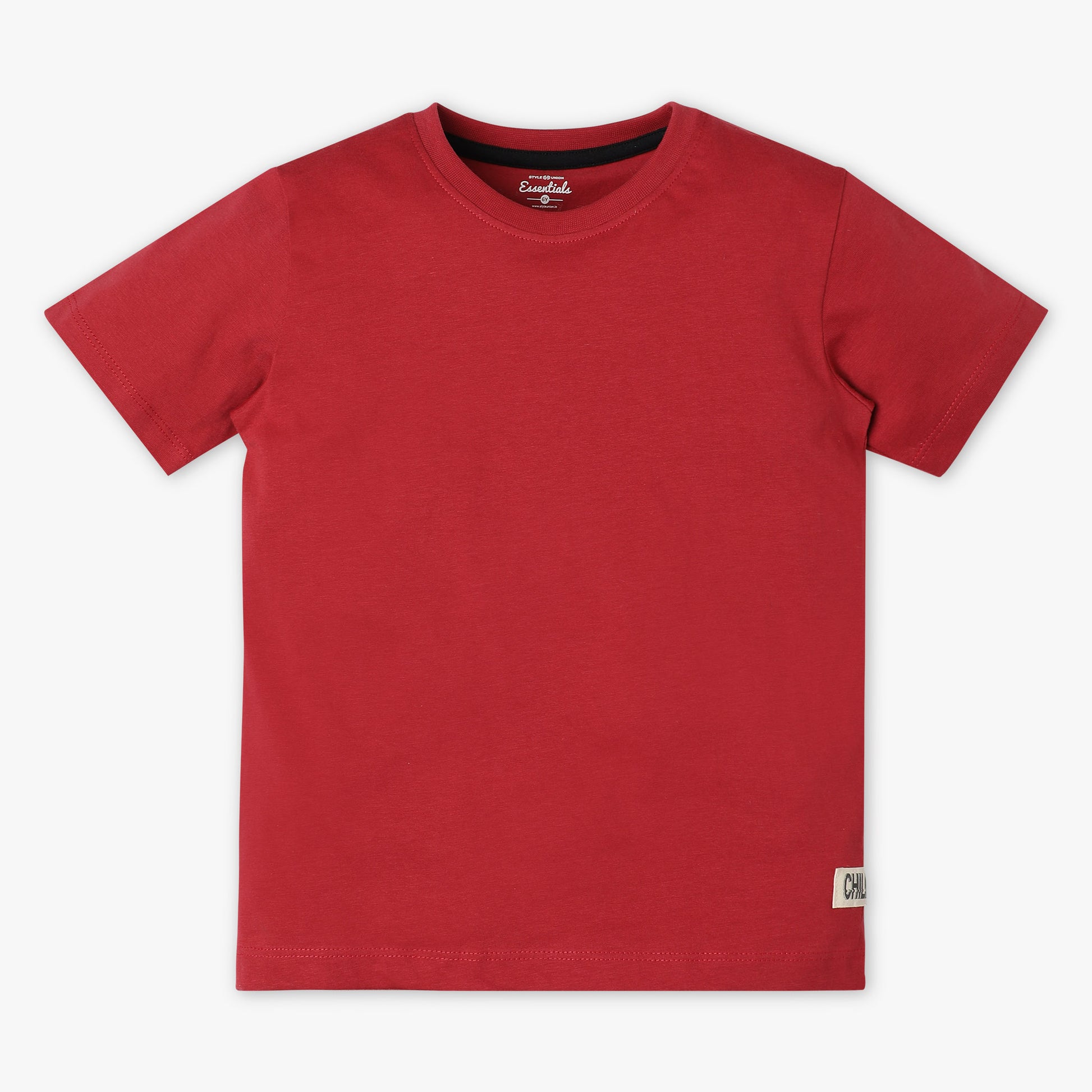Boys Regular Fit Solid T-Shirt