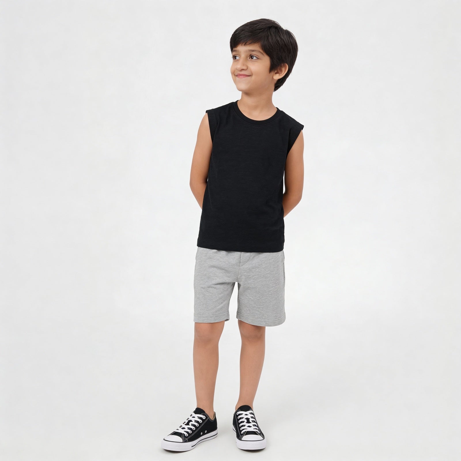 Cotton Solid Sleeveless T-Shirt