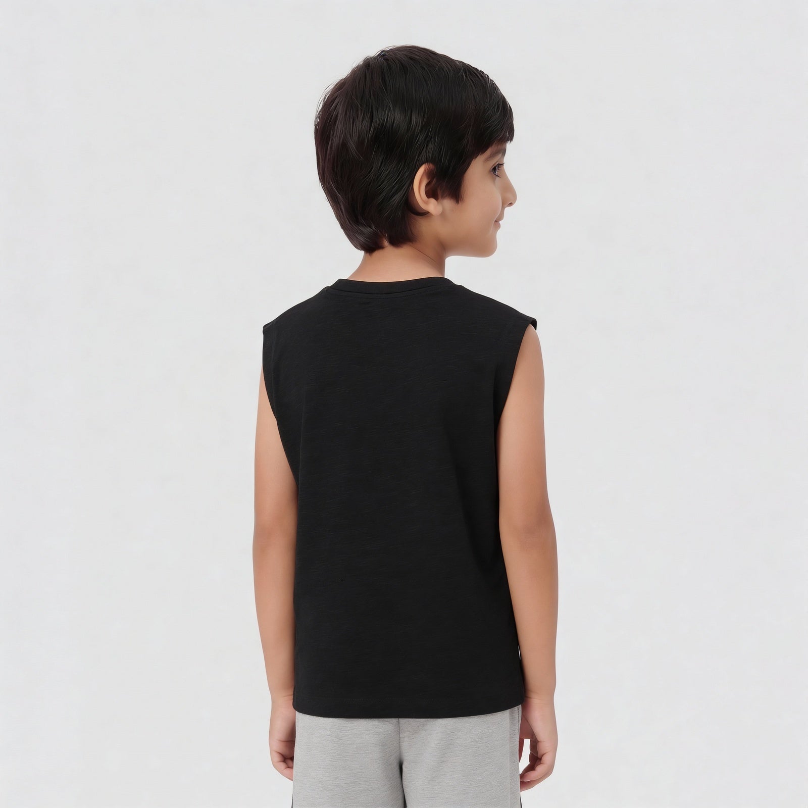 Cotton Solid Sleeveless T-Shirt