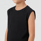 Cotton Solid Sleeveless T-Shirt