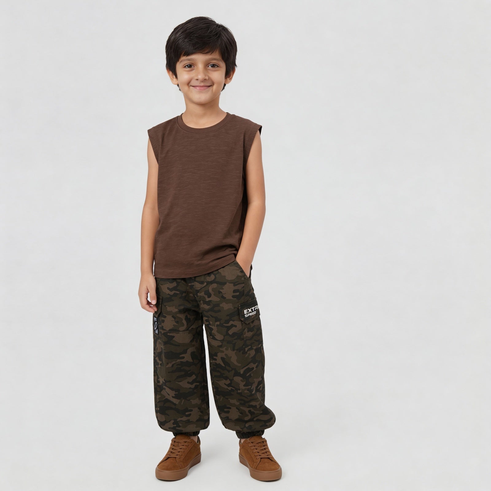 Cotton Solid Sleeveless T-Shirt