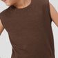 Cotton Solid Sleeveless T-Shirt
