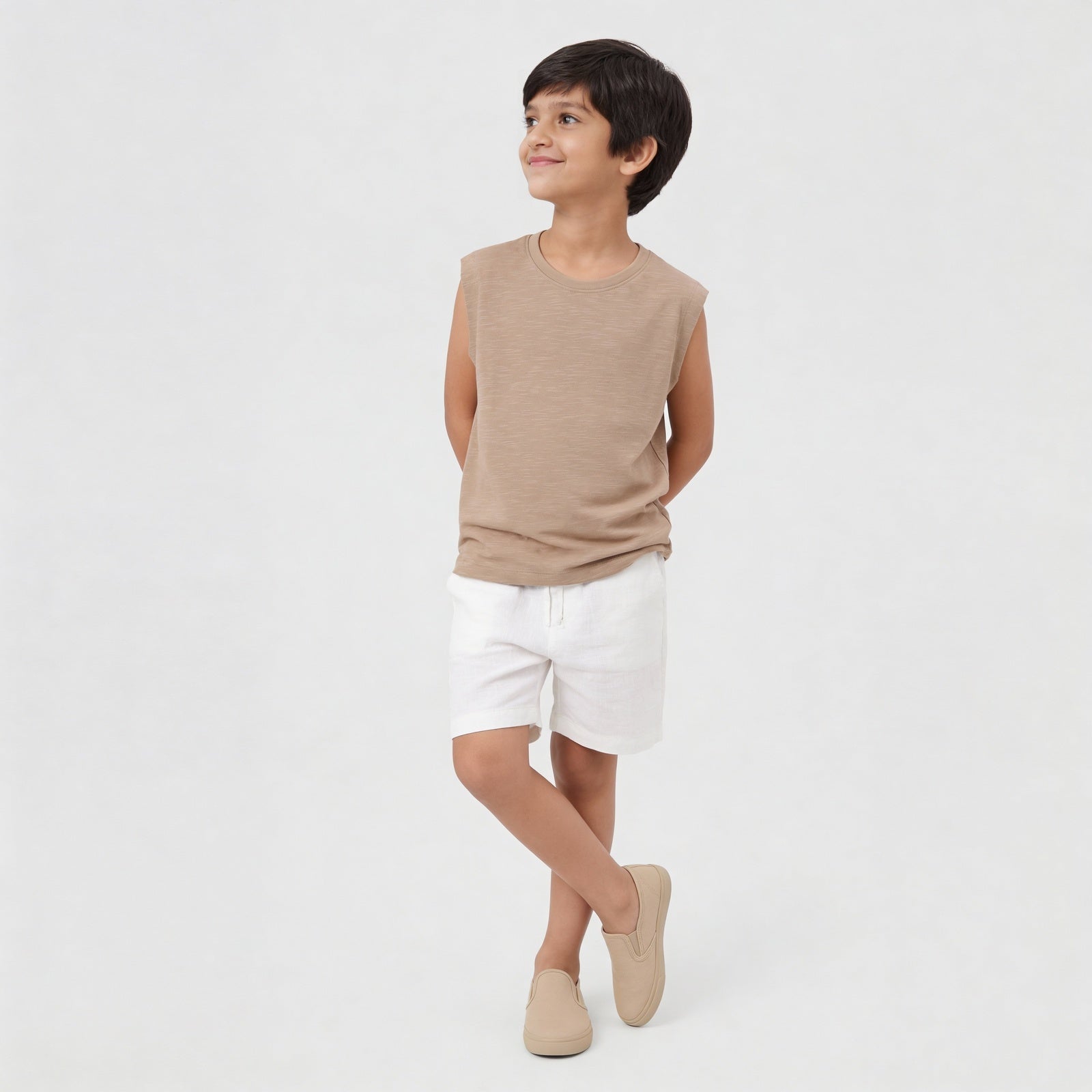 Cotton Solid Sleeveless T-Shirt