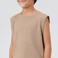 Cotton Solid Sleeveless T-Shirt