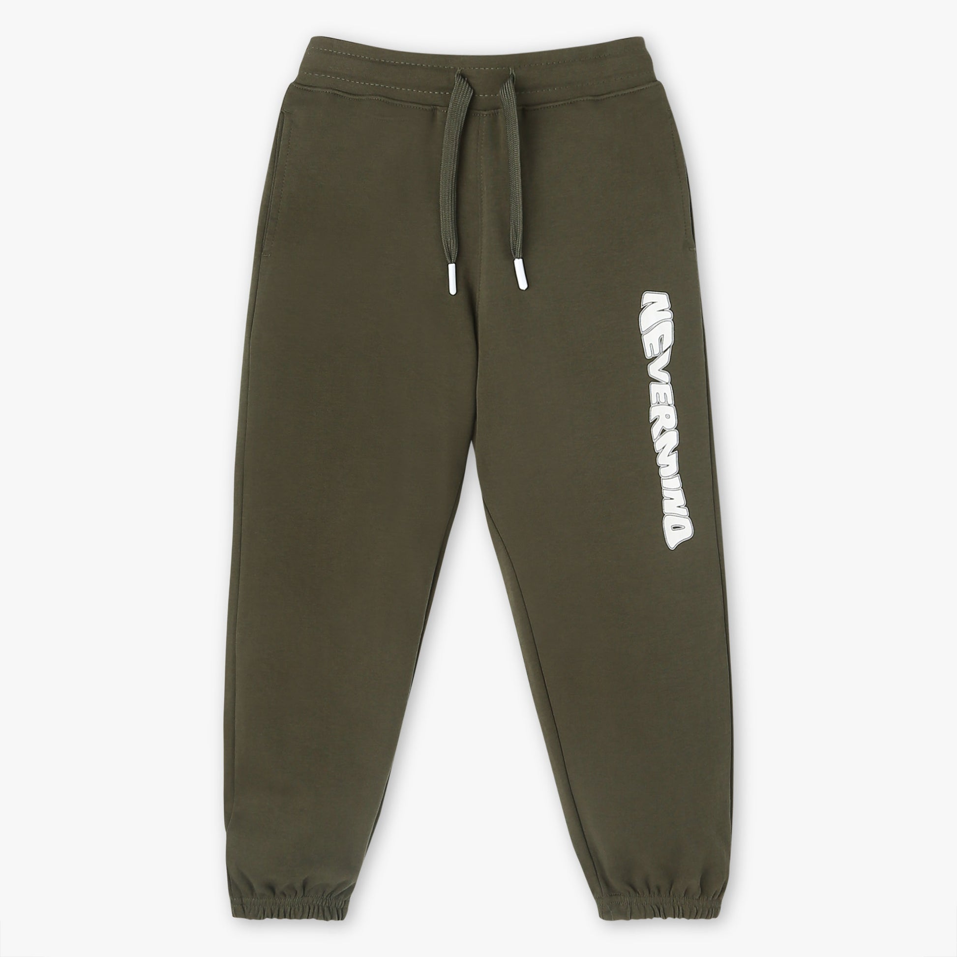 Boys Regular Fit Solid Mid Rise Trackpants