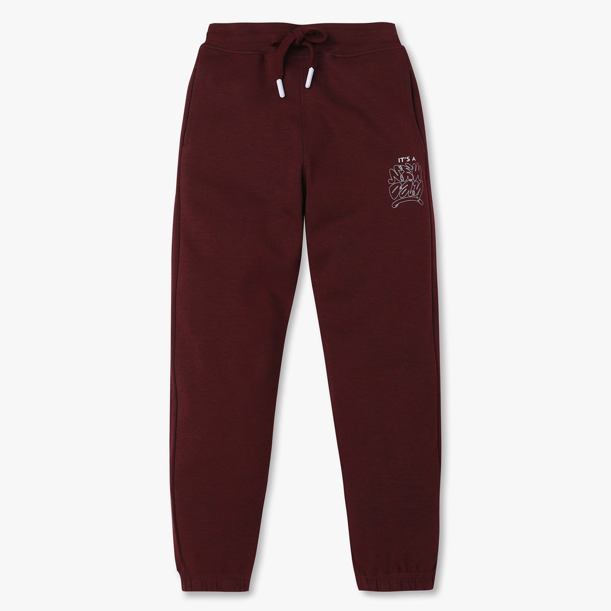 Boys Regular Fit Solid Mid Rise Trackpants