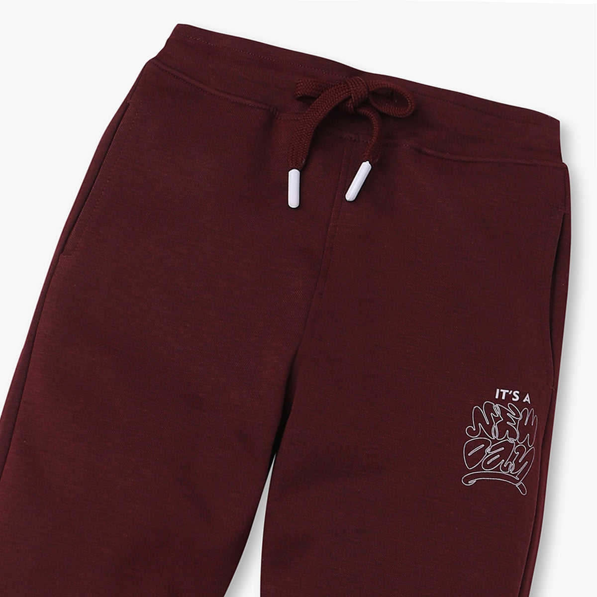 Boys Regular Fit Solid Mid Rise Trackpants