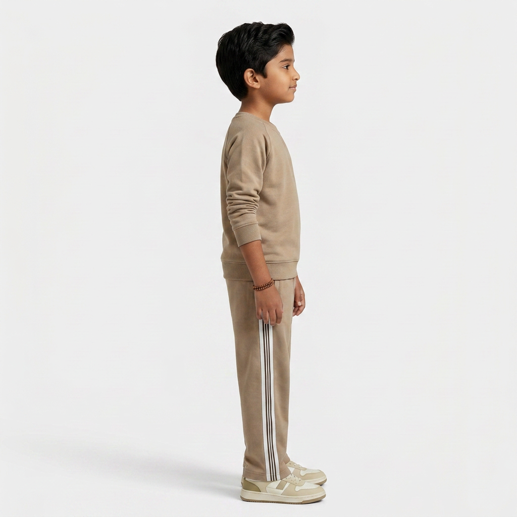 Boys Cotton Solid Mid Rise Trackpants