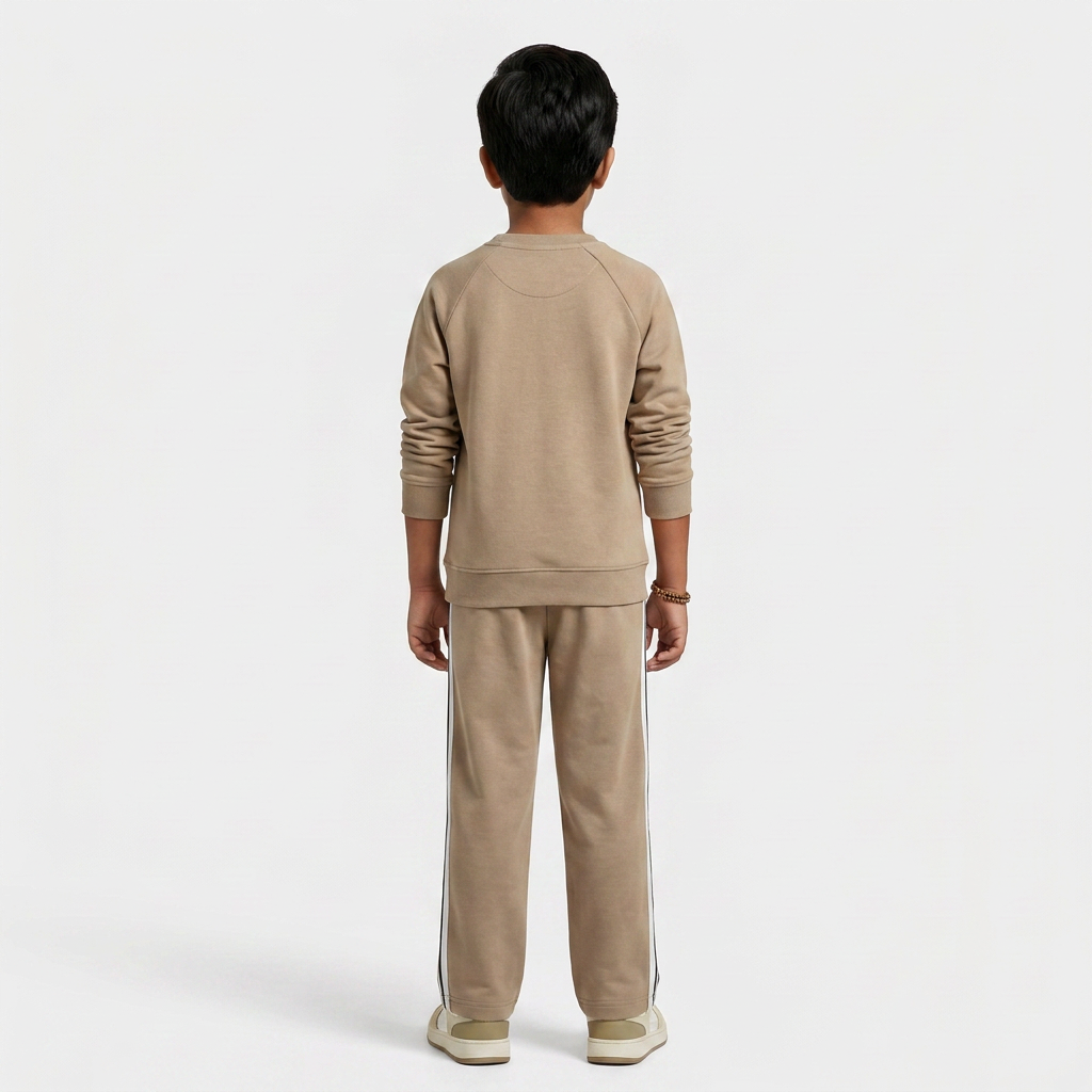 Boys Cotton Solid Mid Rise Trackpants