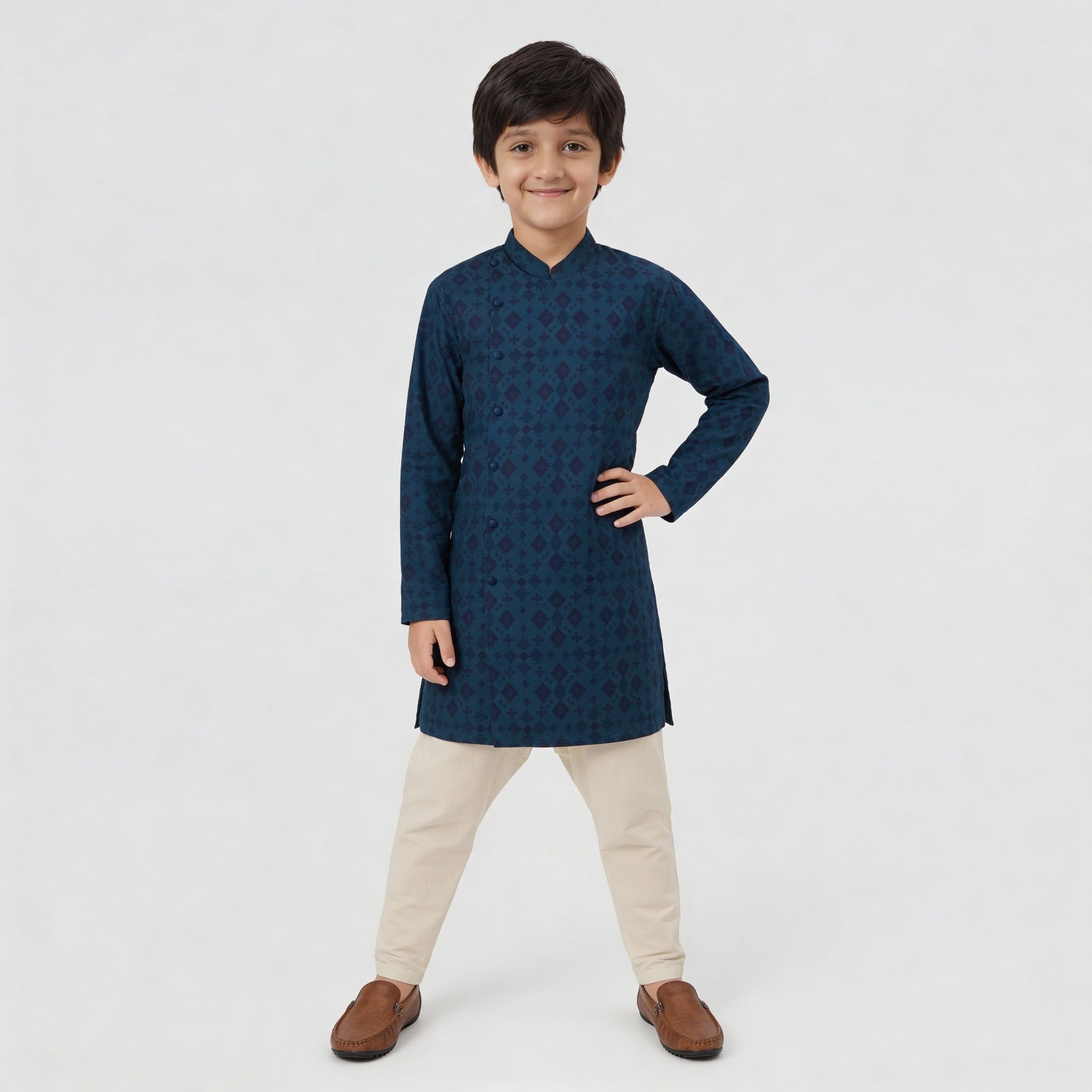 Boys Printed Woven Kurta Set