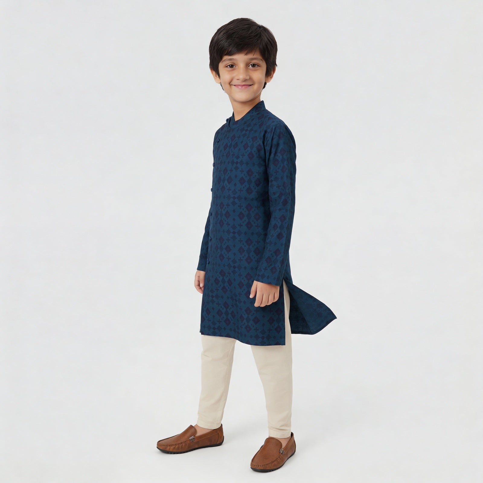 Boys Printed Woven Kurta Set