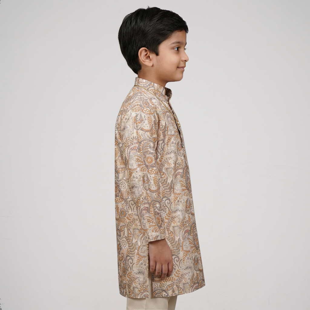 Boys Printed Kurta with Pant Sets
