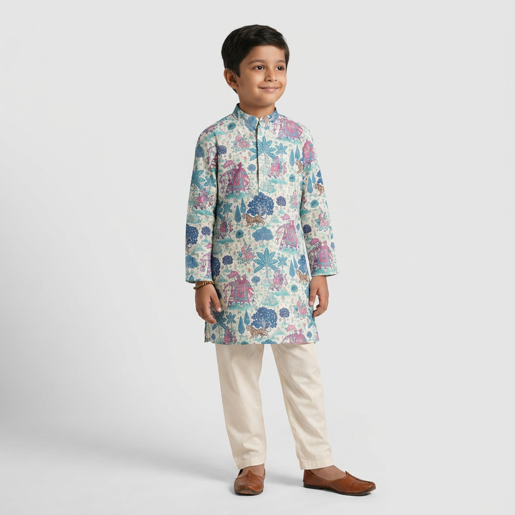 Boys Printed Kurta Set