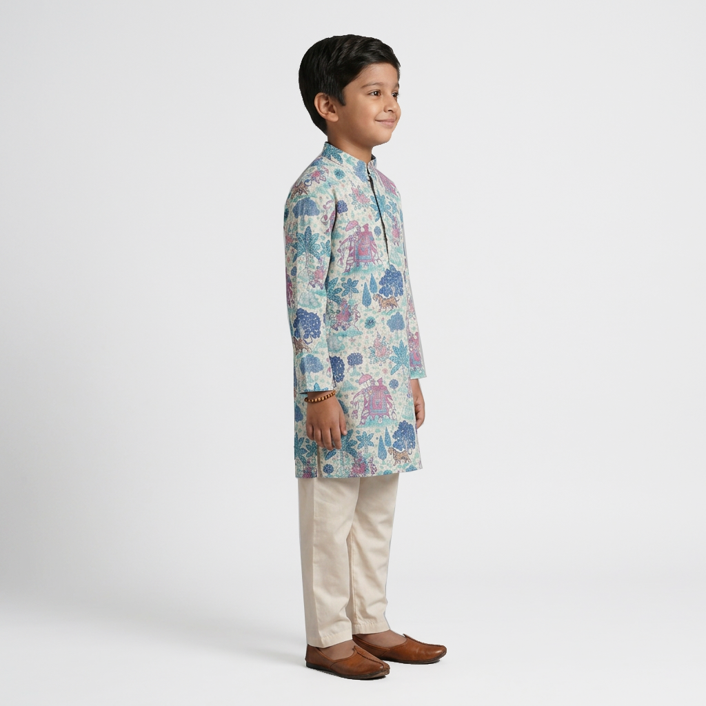 Boys Printed Kurta Set