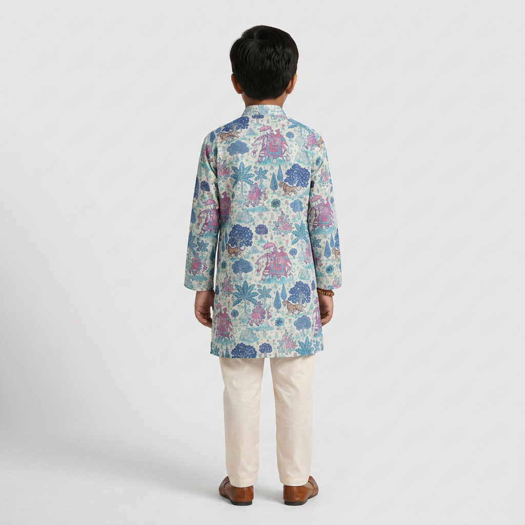 Boys Printed Kurta Set