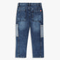 Straight Fit Indigo Boys Denim Jeans with Reversed Pocket
