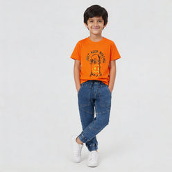 Boys Cut And Sew Denim Jogger