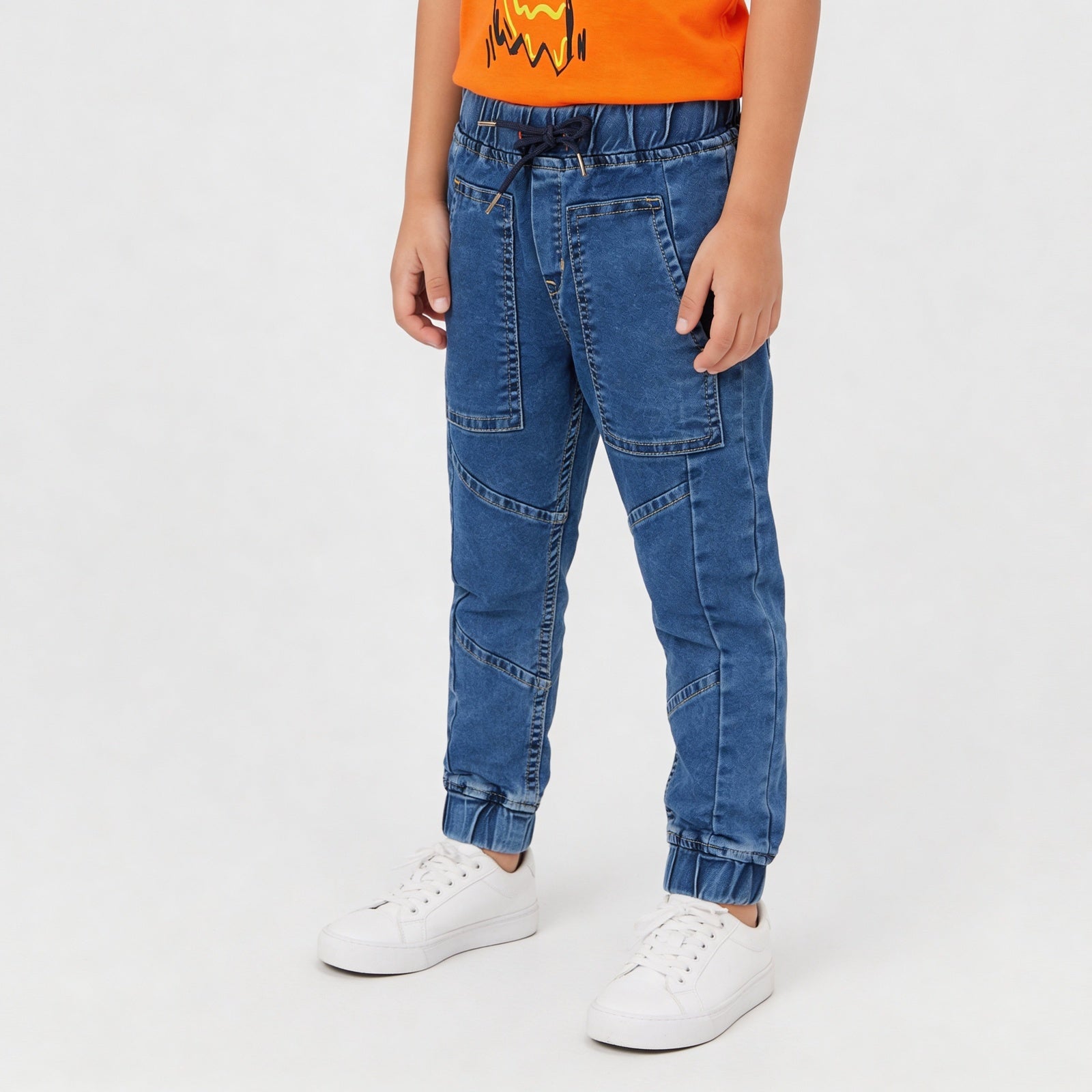 Boys Cut And Sew Denim Jogger