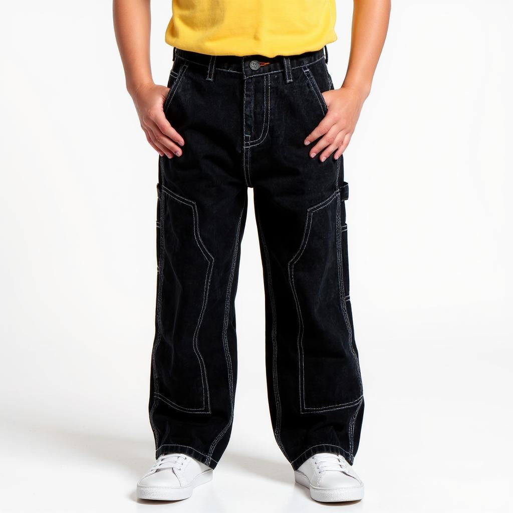 Boys Loose Fit Cool And Relaxed Denim With Front Patch