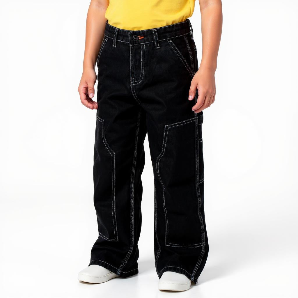 Boys Loose Fit Cool And Relaxed Denim With Front Patch