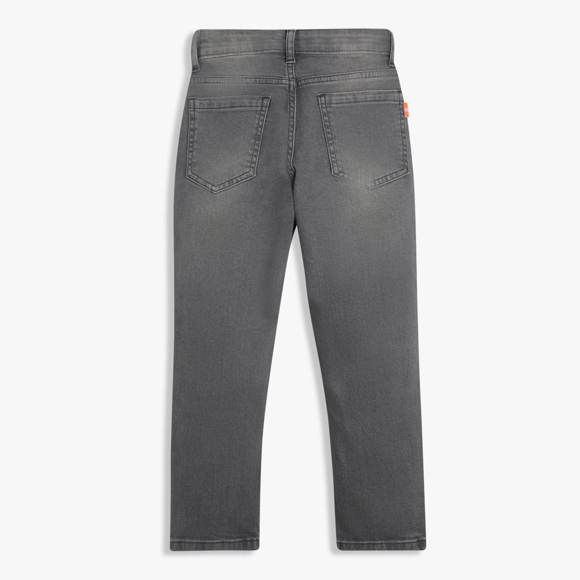 Boys Slim Fit Heavily Washed Camo Laser Print Jeans