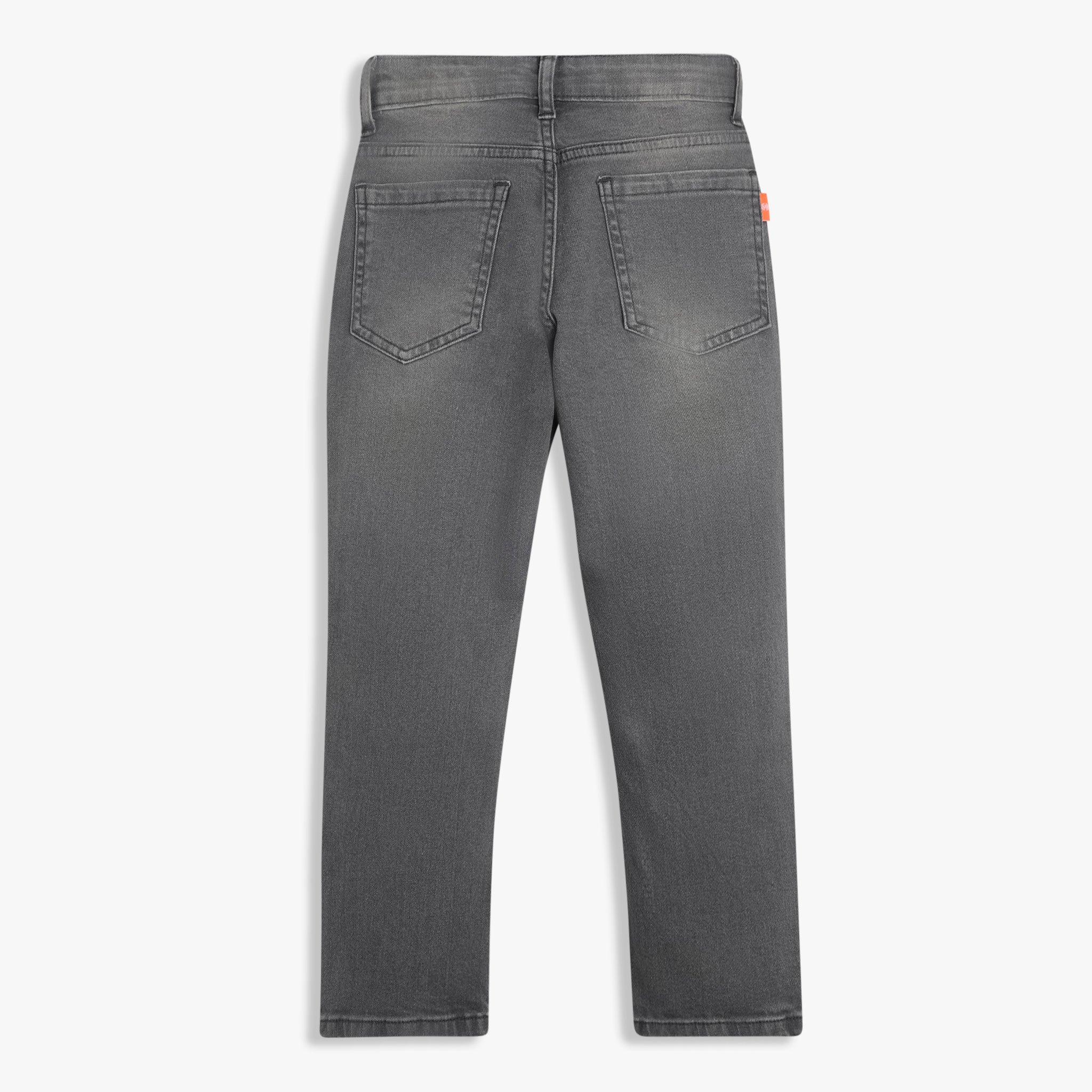 Boys Slim Fit Heavily Washed Camo Laser Print Jeans