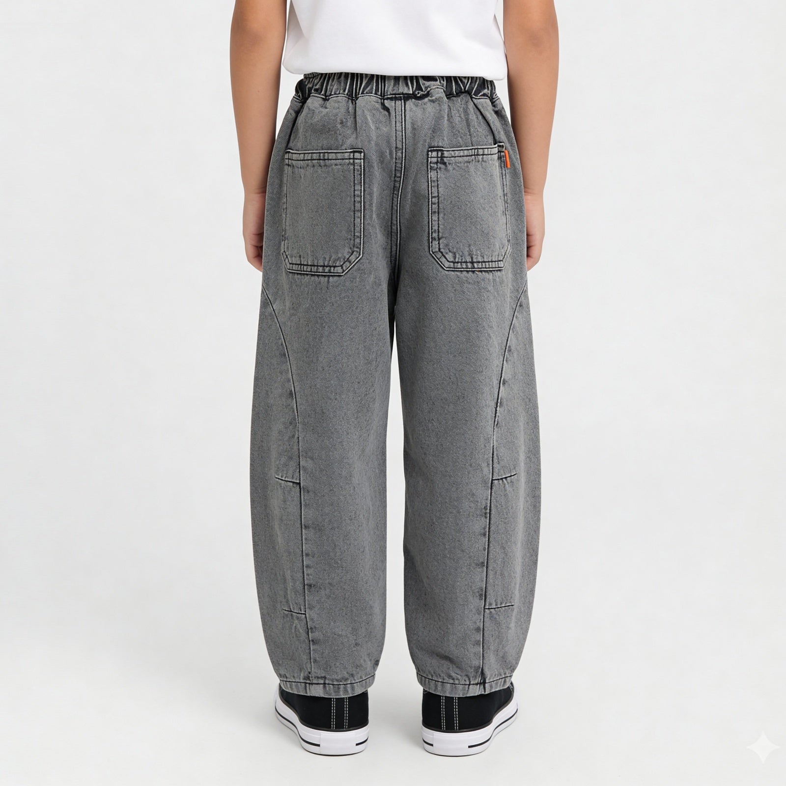 Boys Comfortabel Loose Fit Cargo Jorts With Heavily Washed