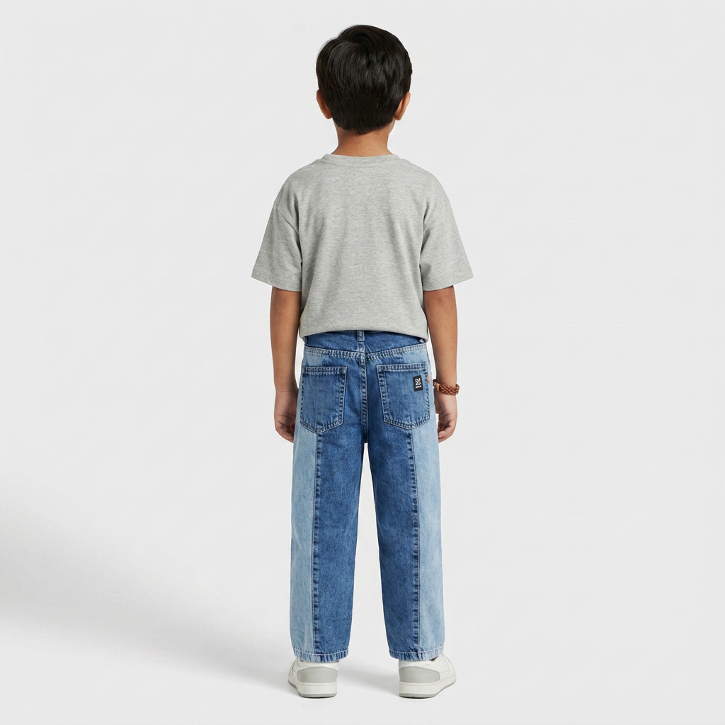 Boys Solid Loose Fit Mid Rise Jeans