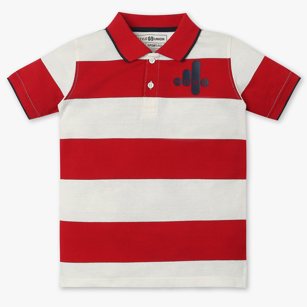 Boys Regular Fit Striped Polo T-Shirt