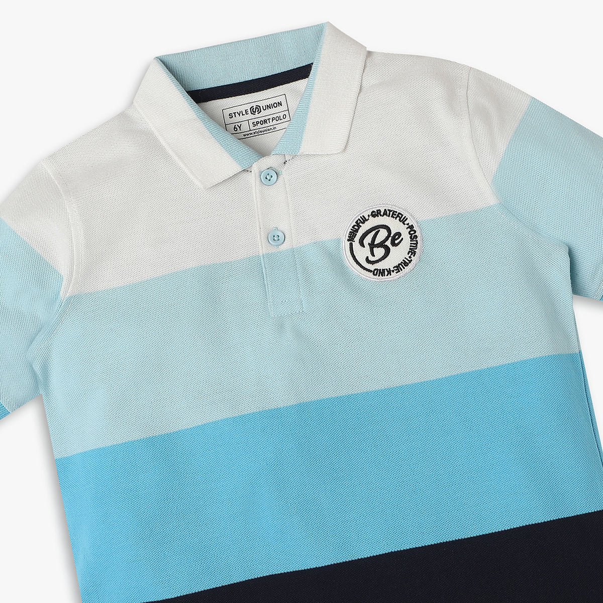 Boys Regular Fit Striped Polo T-Shirt