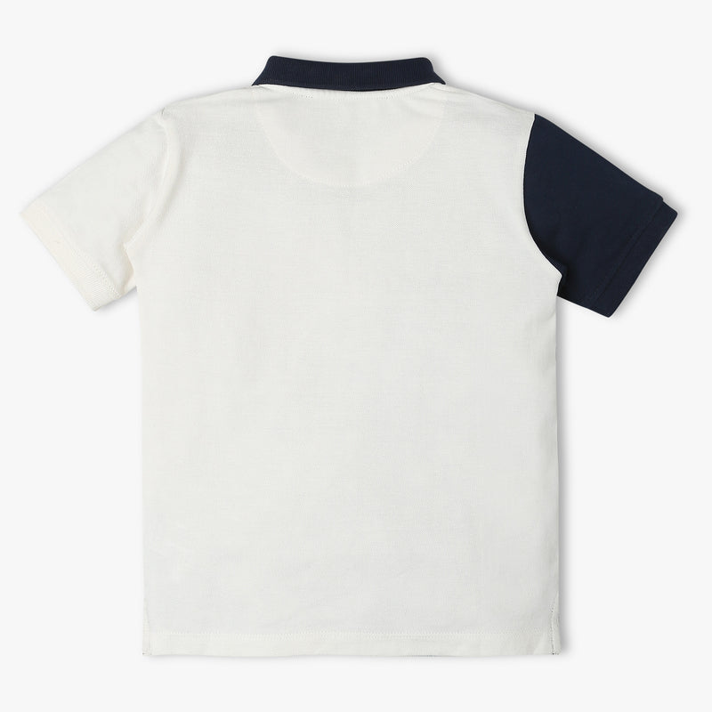 Boys Regular Fit Cut and Sew Polo T-Shirt