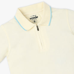 Boys Polo Neck Solid Wonder Reverse Coil with Zipper Polo T-Shirt