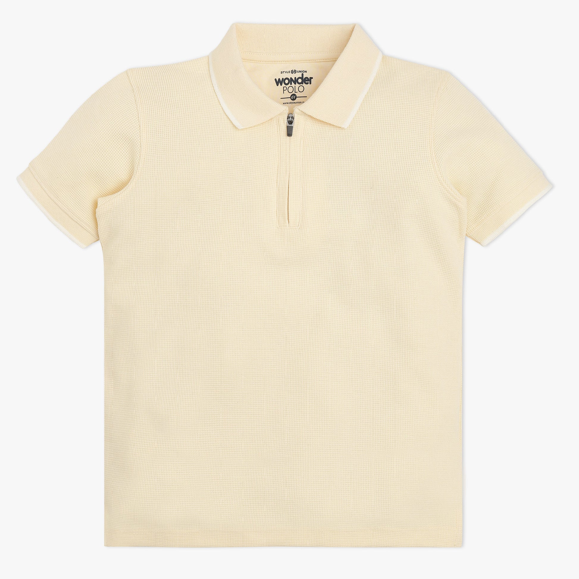 Boys Solid Polo Neck Wonder Reverse T-Shirt