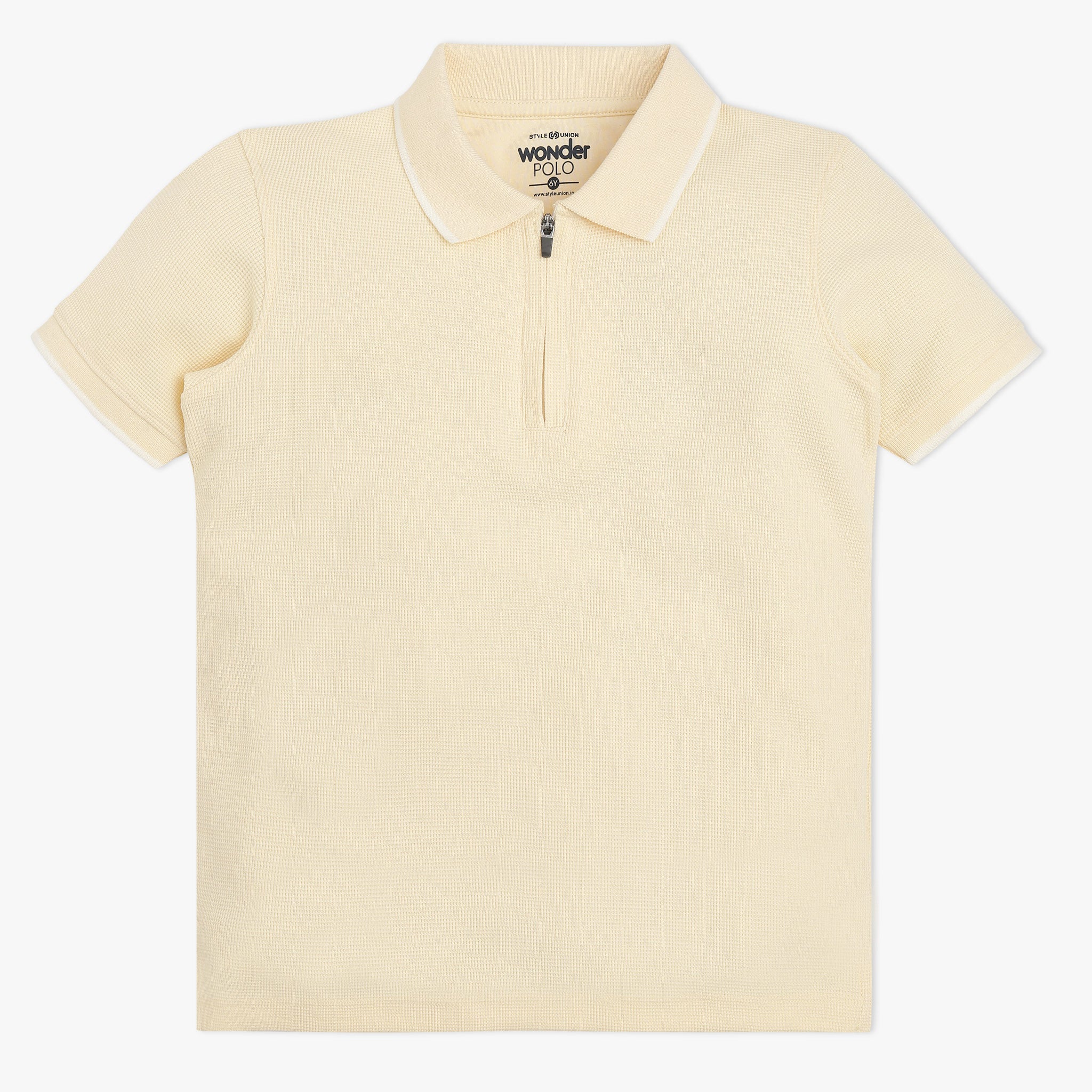 Boys Solid Polo Neck Wonder Reverse T-Shirt