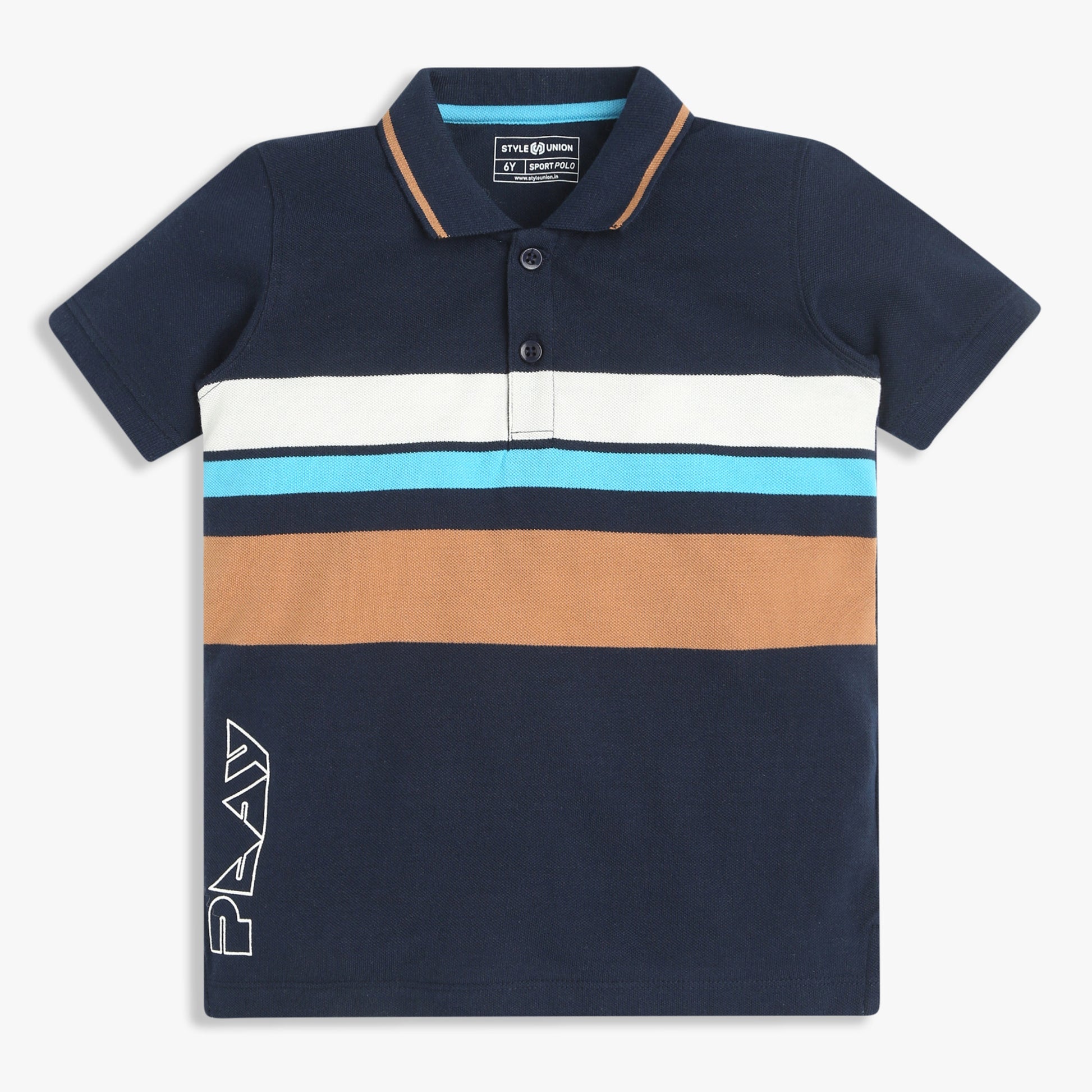 Boys Striped Sport Polo T-Shirt