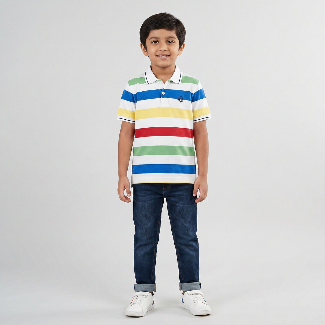 Boys Striped Polo T-Shirt