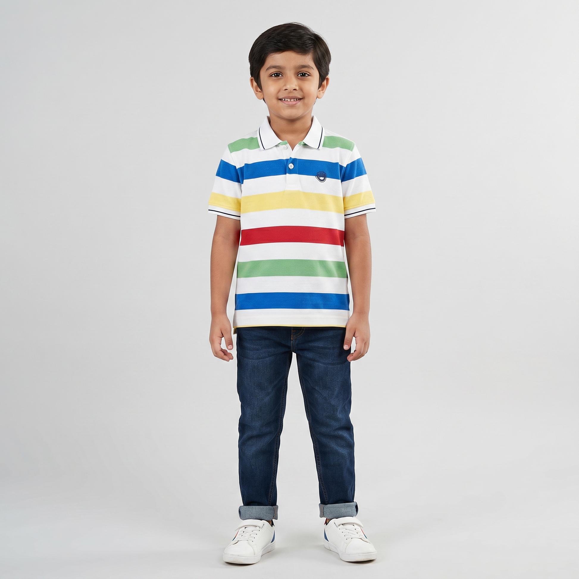 Boys Striped Polo T-Shirt