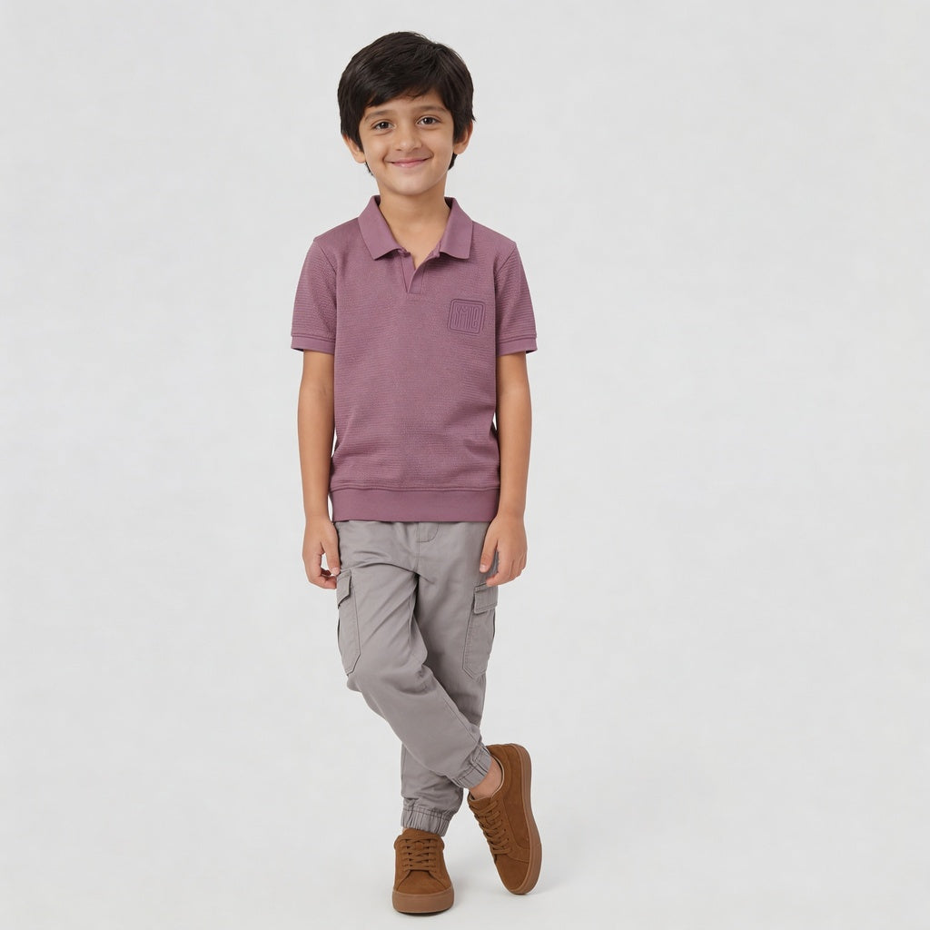 Boys Johnny Collar Mellow Mood T-Shirt