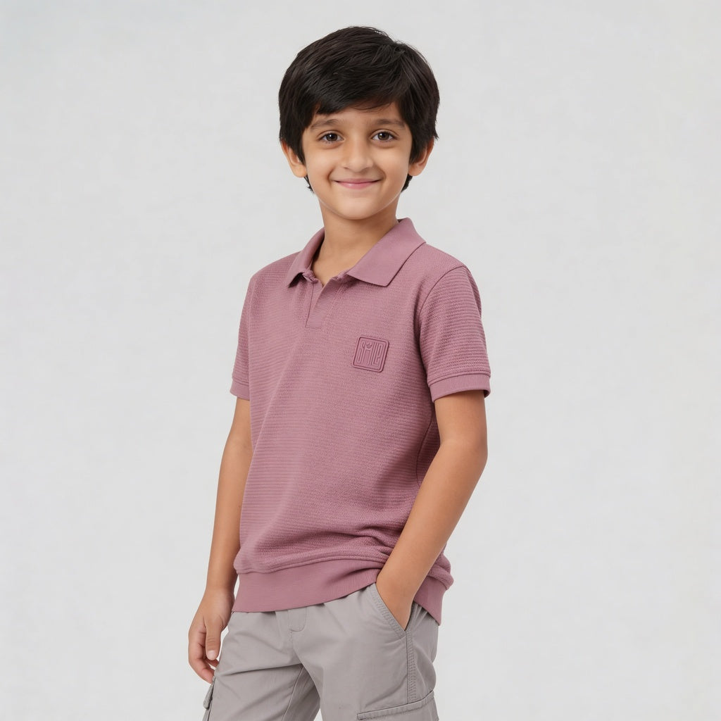 Boys Johnny Collar Mellow Mood T-Shirt