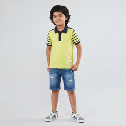 Boys Cut and Sew Polo T-Shirt