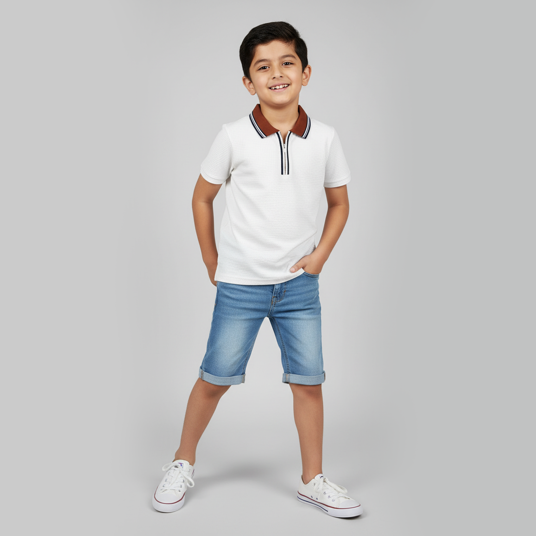 Boys Solid Polo T-Shirt