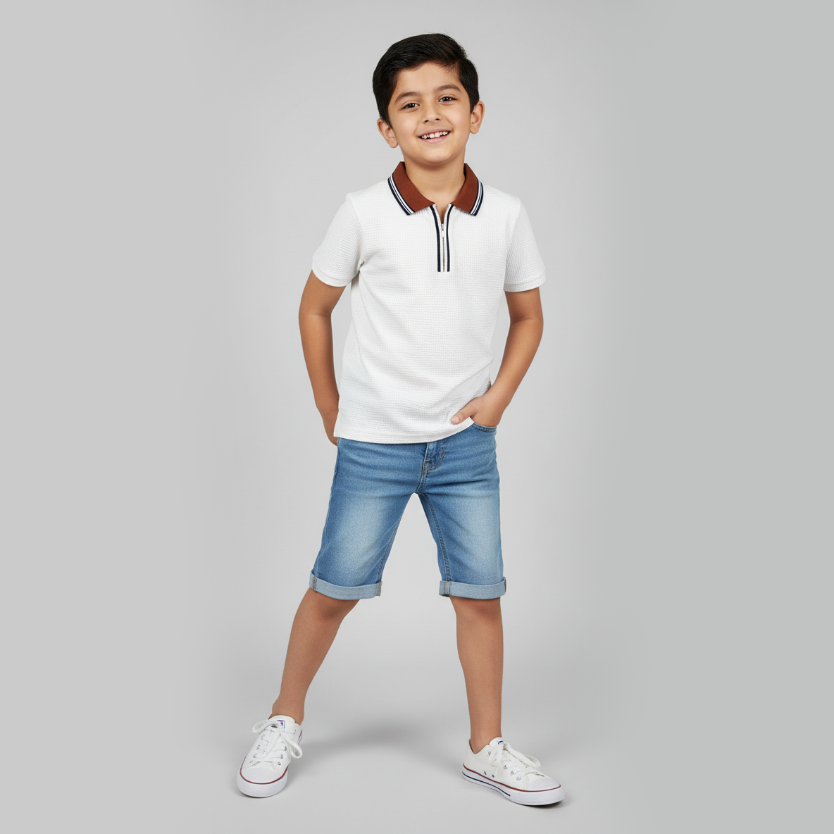 Boys Solid Polo T-Shirt
