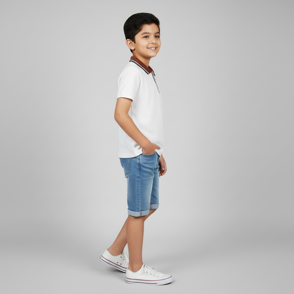 Boys Solid Polo T-Shirt