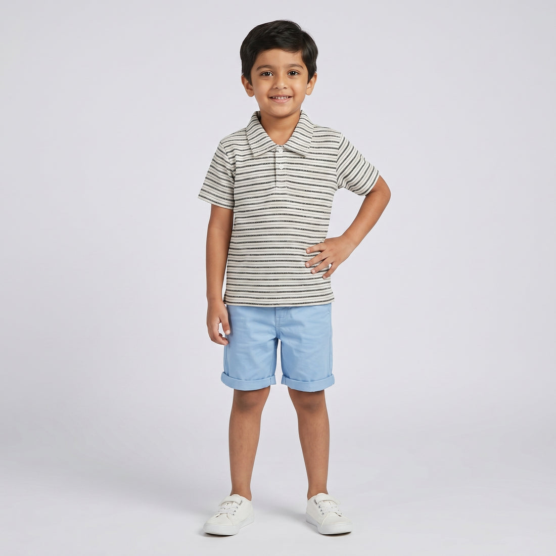 Boys Striped Polo T-Shirt