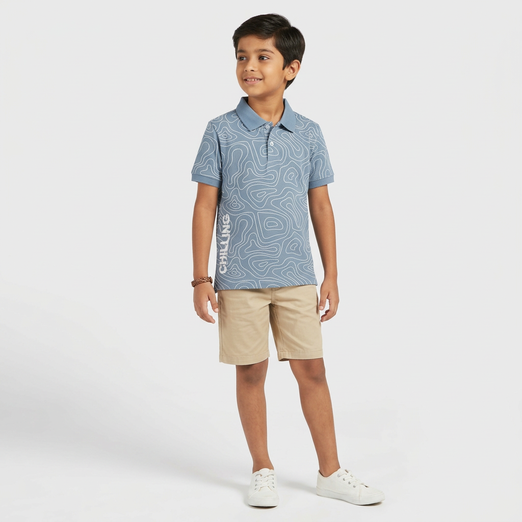 Boys Cotton Cut and Sew Polo T-Shirt