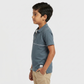 Boys Cut and Sew Zipper Polo T-Shirt
