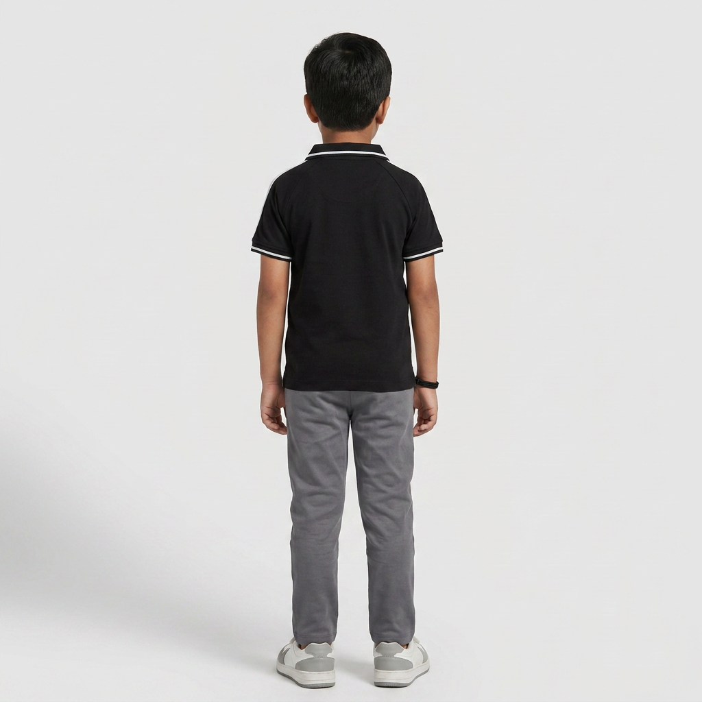 Boys Woven Cut and Sew Polo T-Shirt