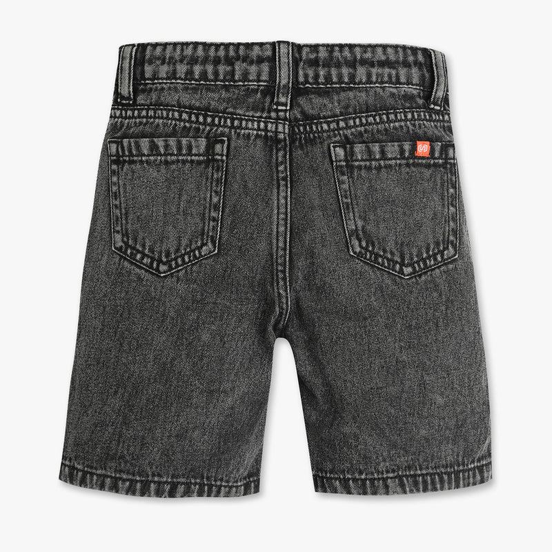 Boys Printed Heavily Washed Denim Shorts