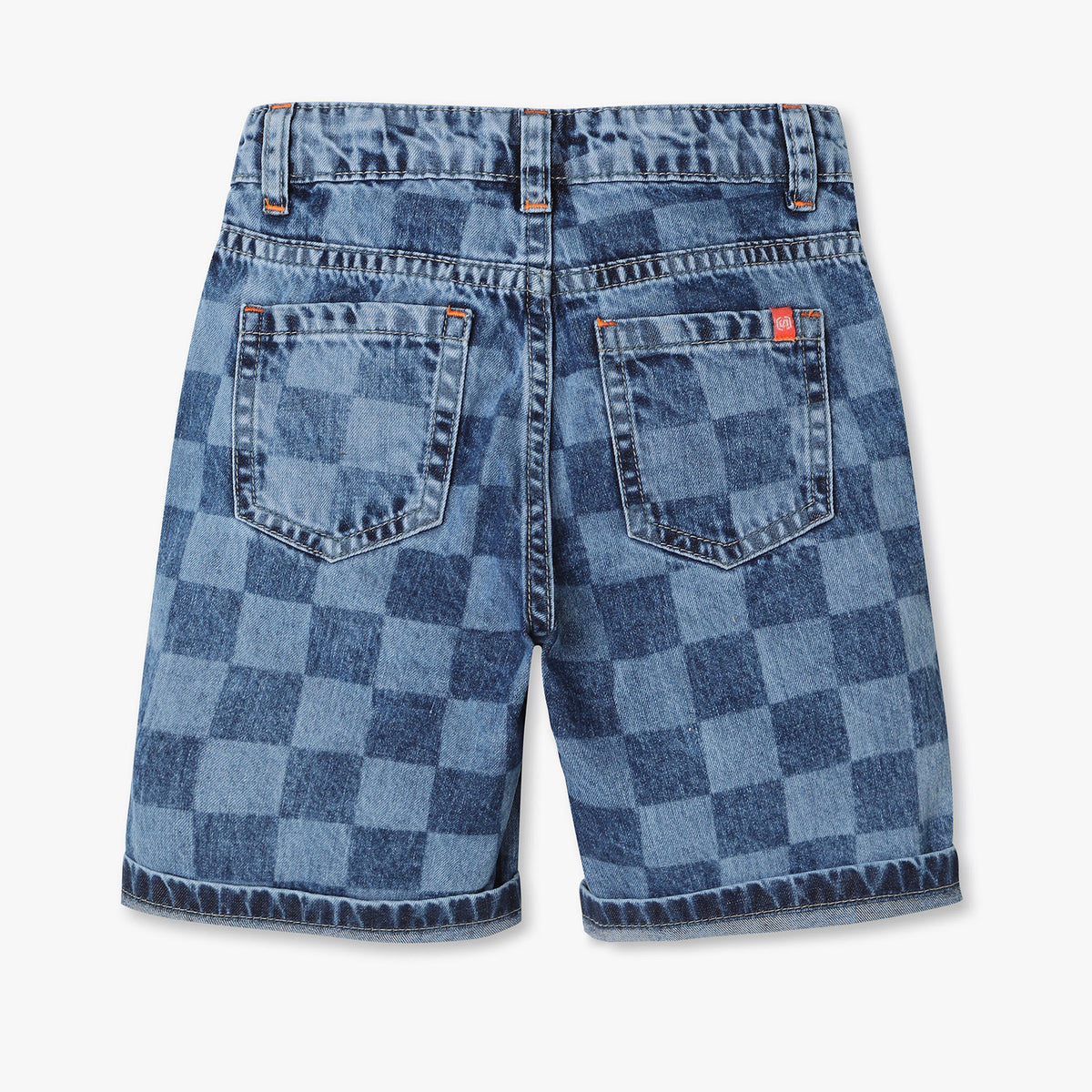 Boys Checkered Mid Rise Shorts